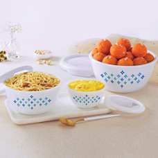 Deals and Offers on - Cello Opalware Mixing Bowl Set with Premium Lid, Cool Star, Set of 3, (500 ml, 1000 ml, 1500 ml), White Deals, Discounts & Offers on - Cello Opalware Mixing Bowl Set with Premium Lid, Cool Star, Set of 3, (500 ml, 1000 ml, 1500 ml), White