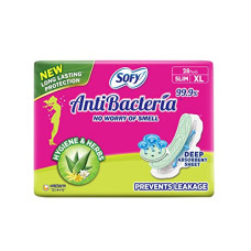 Deals, Discounts & Offers on Health & Personal Care - Sofy Anti Bacteria Extra Long Sanitary Pads - Slim (Pack of 28 Pads)