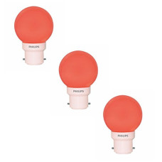 Deals and Offers on - Philips Deco Mini Base B22 0.5-Watt LED Bulb (Pack of 3, Red) Deals, Discounts & Offers on - Philips Deco Mini Base B22 0.5-Watt LED Bulb (Pack of 3, Red)