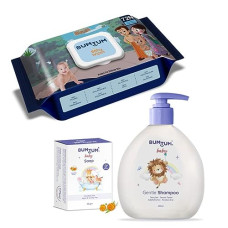 Deals, Discounts & Offers on Baby Care - Bumtum Chota Bheem Gentle Soft Moisturizing Wet Wipes With Lid - 72 Pcs.(Pack of 1) & Baby Soap 50Gram (Pack of 1) & Baby Gentle Shampoo (200 ML) Combo