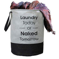 Deals and Offers on - Heart Home Waterproof Round Non Wovan Laundry Bag/Hamper|Metalic Printed With Handles|Foldable Bin & 45 Liter Capicity|Size 37 x 37 x 49, Pack of 1 (Grey & Black)-HEARTXY11446 Deals, Discounts & Offers on - Heart Home Waterproof Round Non Wovan Laundry Bag/Hamper|Metalic Printed With Handles|Foldable Bin & 45 Liter Capicity|Size 37 x 37 x 49, Pack of 1 (Grey & Black)-HEARTXY11446