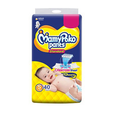 Deals, Discounts & Offers on Baby Care - MamyPoko Pants Standard Baby Diapers, Small (S), 40 Count, 4-8 kg