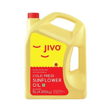 Deals, Discounts & Offers on Lubricants & Oils - Jivo Cold Pressed Chemical Free Sunflower Oil 5 Litre |For Roasting, Frying, Baking All type of Cuisines|