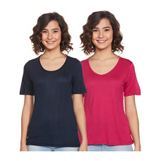Deals, Discounts & Offers on Women - [Size M, XXL] Indigo Women's Regular Fit T-Shirt