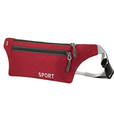 Deals, Discounts & Offers on  - Wolpin Waist Bag For Men and Women Pack Travel Handy Hiking Running Zip Pouch Document Money Card Phone Earphone Belt Sport Bag Fitness Adjustable Strap (Red)