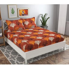 Deals and Offers on - BSB HOME 120 TC Double Abstract Printed Bedsheet with 2 Pillow Covers | 110 GSM Soft Brushed Microfiber - Breathable & Wrinkle Free - (86 X 88 Inch, White & Orange & Black) Deals, Discounts & Offers on - BSB HOME 120 TC Double Abstract Printed Bedsheet with 2 Pillow Covers | 110 GSM Soft Brushed Microfiber - Breathable & Wrinkle Free - (86 X 88 Inch, White & Orange & Black)