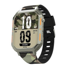 Deals, Discounts & Offers on Electronics - Vibez by Lifelong |New Launch|Trooper 2.02 Always On HD Display,Interchangeable Dual Straps,BT Calling, Long Lasting Battery,Multiple Sports Mode,Rugged Smartwatch (VBSW2124,Silver & Military Green)