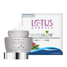 Deals and Offers on - Lotus Herbals Whiteglow Night Cream For Skin Whitening (Dry Skin) 40g Deals, Discounts & Offers on - Lotus Herbals Whiteglow Night Cream For Skin Whitening (Dry Skin) 40g
