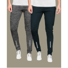 Deals, Discounts & Offers on  - [Size S] FastColorsPack of 2 Men Colorblock Blue, Dark Green Track Pants