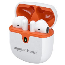 Deals, Discounts & Offers on Headphones - AmazonBasics True Wireless in-Ear Earbuds with Mic, Touch Control, IPX5 Water-Resistance, Bluetooth 5.3, Up to 30 Hours Play Time, Voice Assistance and Fast Charging (White)