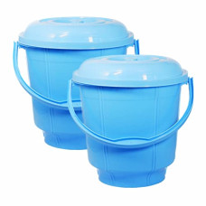 Deals and Offers on - Wonder Homeware 5 Liter Plain LT Heavy Quality Plastic Bucket with Lid,for use in Bathroom, Kitchen, Laundry, Garage,Pack of 2 Pc, 5 Liter, Blue Color Deals, Discounts & Offers on - Wonder Homeware 5 Liter Plain LT Heavy Quality Plastic Bucket with Lid,for use in Bathroom, Kitchen, Laundry, Garage,Pack of 2 Pc, 5 Liter, Blue Color