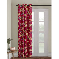 Deals and Offers on - Cortina 1 Piece Floral Design Panel Eyelet Polyester Door Curtain - 7-Feet, Maroon Deals, Discounts & Offers on - Cortina 1 Piece Floral Design Panel Eyelet Polyester Door Curtain - 7-Feet, Maroon