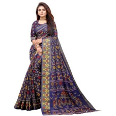 Deals and Offers on - AdrikaPrinted Daily Wear Cotton Silk Saree(Blue) Deals, Discounts & Offers on - AdrikaPrinted Daily Wear Cotton Silk Saree(Blue)