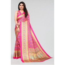 Deals and Offers on - AMANFloral Print, Self Design Daily Wear Pure Silk Saree(Pink) Deals, Discounts & Offers on - AMANFloral Print, Self Design Daily Wear Pure Silk Saree(Pink)
