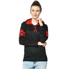 Deals, Discounts & Offers on Women - VIMAL JONNEY Cotton Blend Full Sleeve T-Shirt with Hoodie
