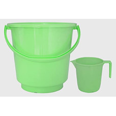 Deals, Discounts & Offers on  - Kuber Industries 2 Pieces Unbreakable Virgin Plastic Multipurpose Bathroom Bucket & Mug Set (Green)