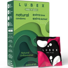 Deals, Discounts & Offers on Sexual Welness - Lubex 6 in 1 Extra Time Condoms with Disposable Bags - Ultra Thin & Extra Dotted - Natural Unflavoured - 12 Condom (Pack of 1)
