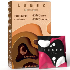 Deals, Discounts & Offers on Sexual Welness - Lubex 6 in 1 Extra Time Condoms with Disposable Bags - Ultra Thin & Extra Dotted - Chocolate Flavour - 12 Condom (Pack of 1)