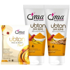 Deals and Offers on - Qraa Ubtan Kit -For glow and brightening | Combo pack of Ubtan facewash 100g, Ubtan scrub 100g & Ubtan pack 50g(3 Items in the set) Deals, Discounts & Offers on - Qraa Ubtan Kit -For glow and brightening | Combo pack of Ubtan facewash 100g, Ubtan scrub 100g & Ubtan pack 50g(3 Items in the set)