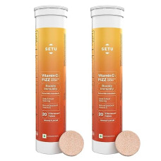 Deals and Offers on - Setu Vitamin C: Fizz - 40 Effervescent Tablets (Pack of 2) | Amla Extract and Zinc, Boost Immunity, Skin | Orange Flavour Deals, Discounts & Offers on - Setu Vitamin C: Fizz - 40 Effervescent Tablets (Pack of 2) | Amla Extract and Zinc, Boost Immunity, Skin | Orange Flavour