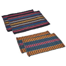 Deals and Offers on - Amazon Brand - Solimo Cotton Bathmat Set of 4, Vibrant Stripes - 1000 GSM Deals, Discounts & Offers on - Amazon Brand - Solimo Cotton Bathmat Set of 4, Vibrant Stripes - 1000 GSM