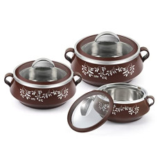 Deals and Offers on - Cello Glitter Casserole with Inner Steel | Insulated Stainless Steel Inner Body Casserole Set Deals, Discounts & Offers on - Cello Glitter Casserole with Inner Steel | Insulated Stainless Steel Inner Body Casserole Set