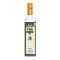 Deals, Discounts & Offers on Lubricants & Oils - Dabur 100% Natural, Cold Pressed Virgin Coconut Oil | Unrefined, No Trans Fat, 60% MCT | Anti-spillage bottle - 500ml