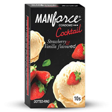 Deals, Discounts & Offers on Sexual Welness - Manforce Cocktail Strawberry & Vanilla Flavoured Condoms for Men with Dotted Rings| Double the Fun with Double Flavour| Extra Dotted