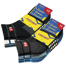 Deals, Discounts & Offers on Accessories - KOPNHAGN Sports Socks Men with Cushion, Stripe Design, Quarter Length, Pack of 6 (Free Size)