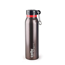 Deals and Offers on - Cello Beatle Stainless Steel Hot and Cold Double Walled Water Bottle, 550ml, Brown Deals, Discounts & Offers on - Cello Beatle Stainless Steel Hot and Cold Double Walled Water Bottle, 550ml, Brown