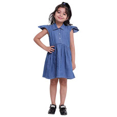 Deals and Offers on Baby Care - BownBee Ruffle Sleeve Denim Dress Deals, Discounts & Offers on Baby Care - BownBee Ruffle Sleeve Denim Dress