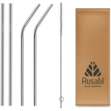 Deals, Discounts & Offers on  - Rusabl Bent Drinking Straw(Silver, Pack of 5)
