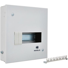 Deals, Discounts & Offers on Home Improvement - Havells Utility DB SPN SD QVE RG 8W Metal Single Door Distribution Board (Grey)