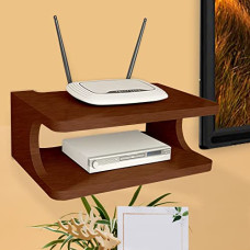Deals, Discounts & Offers on Furniture - Furniture Cafe Set top Box Stand WiFi Router Holder Wooden Wall Shelves Setup Box Stand