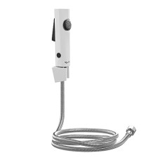 Deals, Discounts & Offers on Home Improvement - Lifelong ABS Health Faucet with SS-304 Grade 1.25 Meter Flexible Hose Pipe and Wall Hook, White (Jet Spray