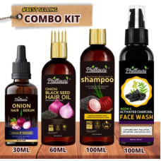 Deals and Offers on - Phillauri Onion Hair oi, Hair Serum and Hair Shampoo, Charcoal Facewash Combo kit(4 Items in the set) Deals, Discounts & Offers on - Phillauri Onion Hair oi, Hair Serum and Hair Shampoo, Charcoal Facewash Combo kit(4 Items in the set)