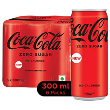 Deals, Discounts & Offers on  - Coca Cola Coke Zero Sugar Cold drink | Soft Drink with No Calories | Zero Sugar Drink | Recyclable Can, 300 ml (Pack of 6)