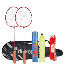 Deals and Offers on - Hipkoo Sports Aluminum Full Badminton Kit |2 Wide Body Shuttle Bat with Cover,10 Nylon Shuttles and Net|Ideal Deals, Discounts & Offers on - Hipkoo Sports Aluminum Full Badminton Kit |2 Wide Body Shuttle Bat with Cover,10 Nylon Shuttles and Net|Ideal
