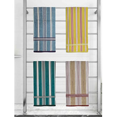 Deals and Offers on - Athom Trendz Ecosaviour Striped Cotton Bath Towel 70x140 cm Multicolour Pack of Four Deals, Discounts & Offers on - Athom Trendz Ecosaviour Striped Cotton Bath Towel 70x140 cm Multicolour Pack of Four