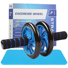 Deals and Offers on - Strauss Double Wheel Ab Exerciser With Knee Mat | Anti Skid Wheel Base,Non Slip Foam Handles & Dual Abdominal Exercise | Core Workout | Ideal For Home Workout Deals, Discounts & Offers on - Strauss Double Wheel Ab Exerciser With Knee Mat | Anti Skid Wheel Base,Non Slip Foam Handles & Dual Abdominal Exercise | Core Workout | Ideal For Home Workout