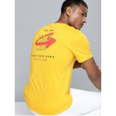 Deals, Discounts & Offers on  - [Size L] HRX by Hrithik RoshanMen Printed Round Neck Pure Cotton Yellow T-Shirt