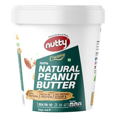 Deals and Offers on - Nutty Unsweetened Healthy Natural Peanut Butter Creamy, 31g Protein, No Added Sugar, High Dietary Fiber, 0% Trans-Fat, 100% Non-GMO, Vegan (1250g) Deals, Discounts & Offers on - Nutty Unsweetened Healthy Natural Peanut Butter Creamy, 31g Protein, No Added Sugar, High Dietary Fiber, 0% Trans-Fat, 100% Non-GMO, Vegan (1250g)