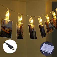 Deals and Offers on - TIED RIBBONS Photo Clip String Lights (10 LED's) USB Powered and AA Battery Operated - Lights for Decoration Deals, Discounts & Offers on - TIED RIBBONS Photo Clip String Lights (10 LED's) USB Powered and AA Battery Operated - Lights for Decoration