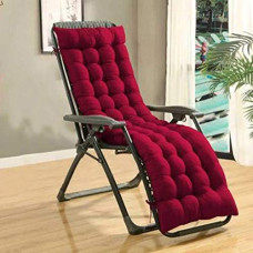 Deals, Discounts & Offers on Furniture - JY Soft Comfortable Long Cotton Filled Quilted Chair Pad For Rocking Chair| Chair Pad|Chair Cushion |Quilted Chair Pad (Size 60X18 Inches), Mhroon, White
