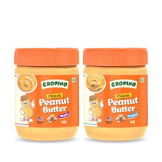 Deals, Discounts & Offers on  - CROPINO Classic Peanut Butter Creamy 400g & Peanut Butter Crunchy 400g | Made with Roasted Peanuts | Gluten Free | 26G Protein | Cholesterol Free | Non GMO | Vegan | Ready to Eat | Pack of 2