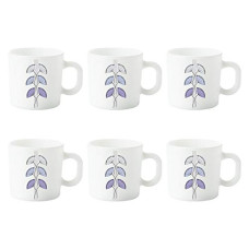 Deals and Offers on - Larah by BOROSIL Floret Opalware Mug Set, 6-Pieces, White Deals, Discounts & Offers on - Larah by BOROSIL Floret Opalware Mug Set, 6-Pieces, White