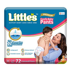 Deals, Discounts & Offers on Baby Care - Little's Comfy Baby Pants - Premium, 12 Hours Absorption, Wetness Indicator, Cotton Soft, Medium, 72 Count