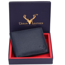 Deals, Discounts & Offers on  - URBAN LEATHERMen Formal Blue Genuine Leather RFID Wallet(8 Card Slots)