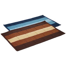 Deals, Discounts & Offers on  - Amazon Brand - Solimo Premium Polypropylene Home Decor Doormats (Pack of 2, Blue & Brown)