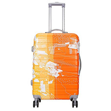 Deals and Offers on - Coolife Swisslite (Size-24 Inch) Hardsided Printed Polycarbonate Luggage Trolley Bag (Colour: Orange) Deals, Discounts & Offers on - Coolife Swisslite (Size-24 Inch) Hardsided Printed Polycarbonate Luggage Trolley Bag (Colour: Orange)